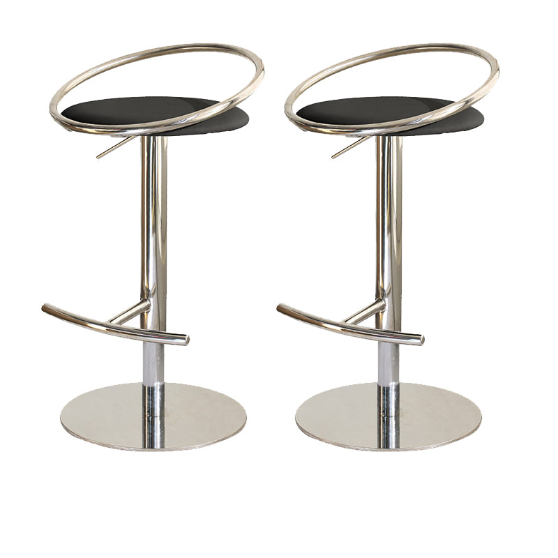 Glam Leather Bar Stool Metal Base Counter Stool for Living Room