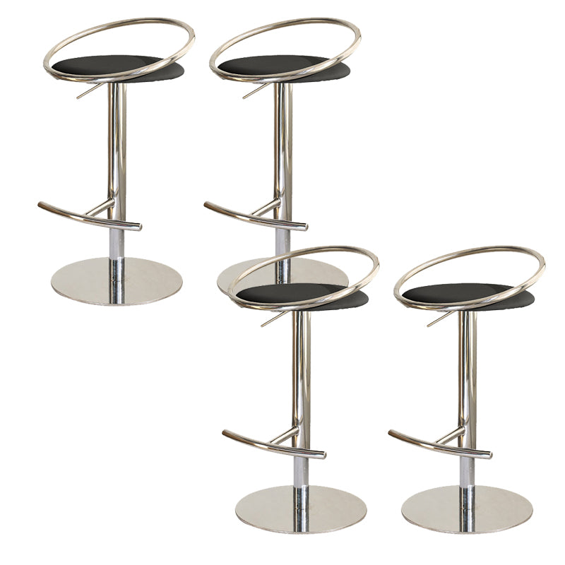 Glam Leather Bar Stool Metal Base Counter Stool for Living Room