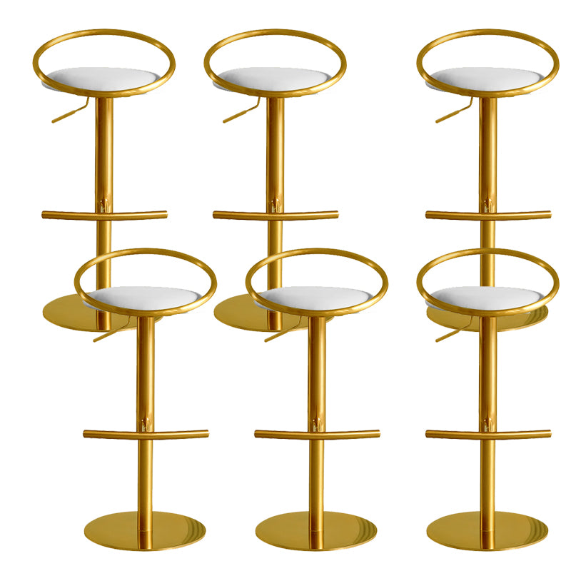 Glam Leather Bar Stool Metal Base Counter Stool for Living Room