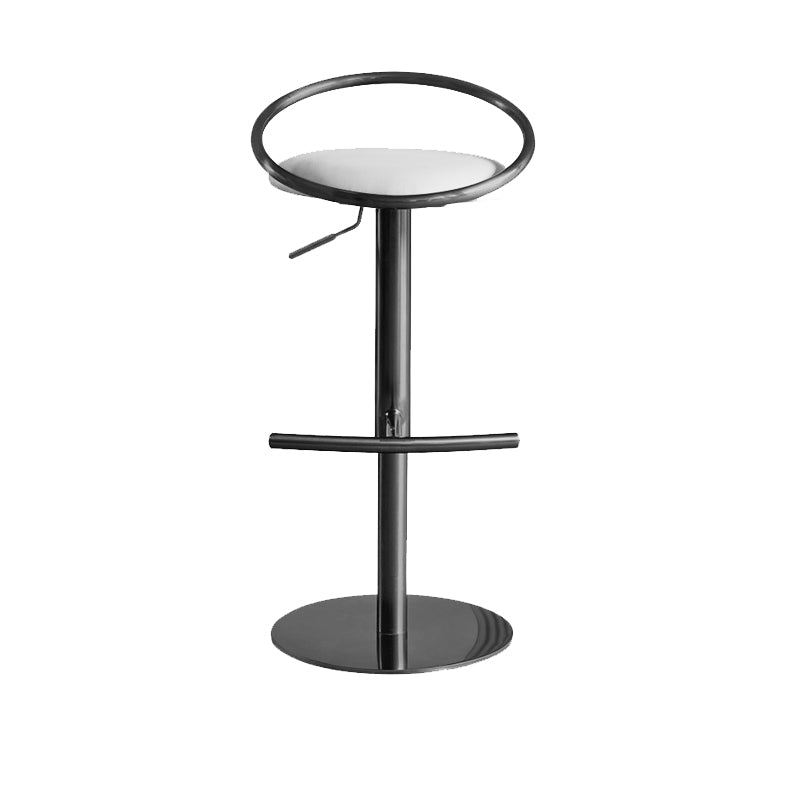 Glam Leather Bar Stool Metal Base Counter Stool for Living Room