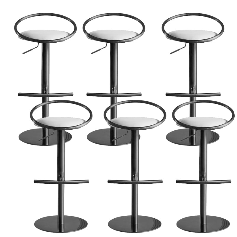 Glam Leather Bar Stool Metal Base Counter Stool for Living Room