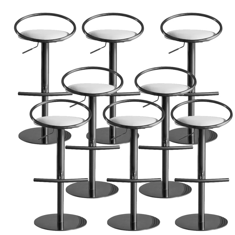 Glam Leather Bar Stool Metal Base Counter Stool for Living Room