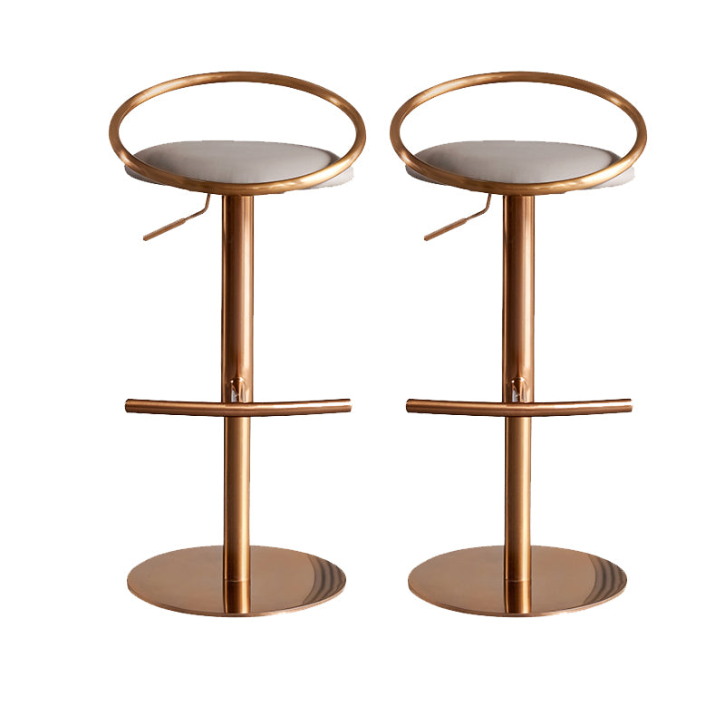 Glam Leather Bar Stool Metal Base Counter Stool for Living Room