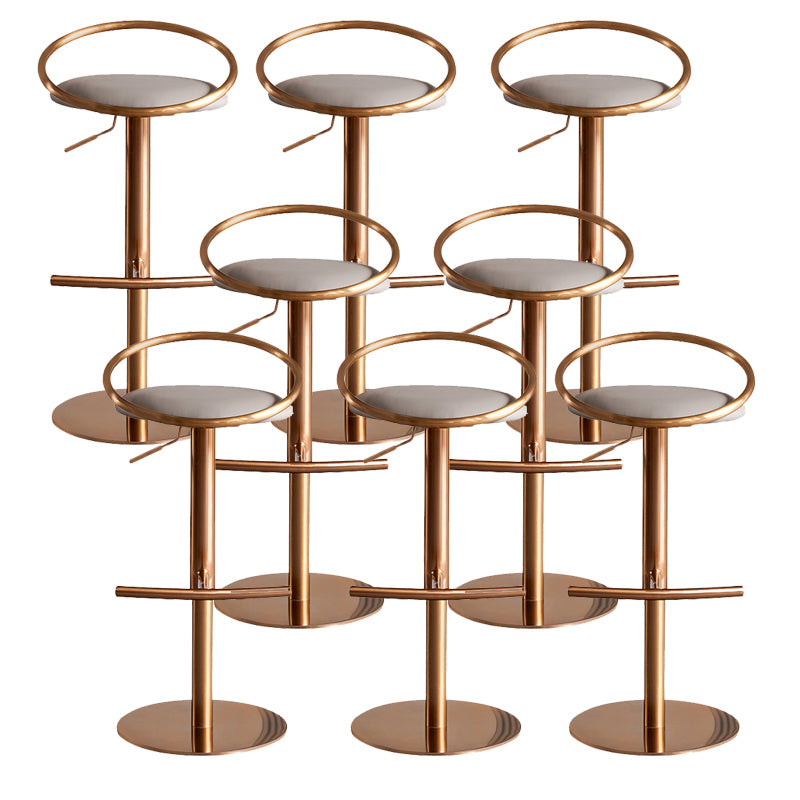 Glam Leather Bar Stool Metal Base Counter Stool for Living Room