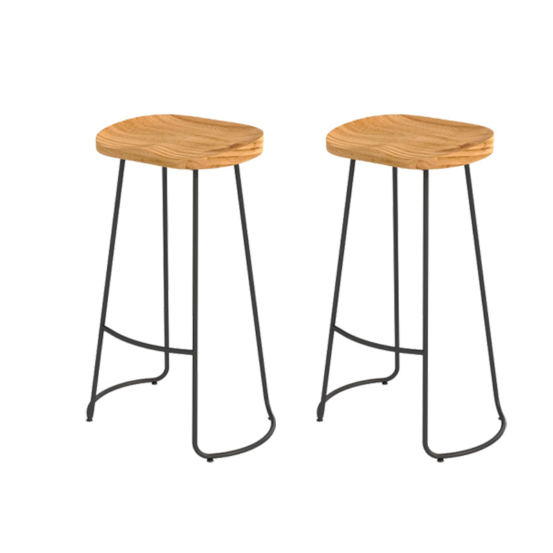 Contemporary Barstool Contoured Seat Bar Stool with Footrest