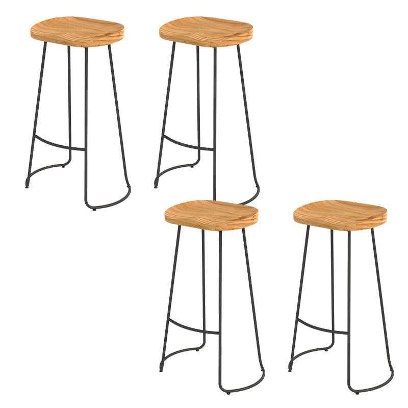 Contemporary Barstool Contoured Seat Bar Stool with Footrest