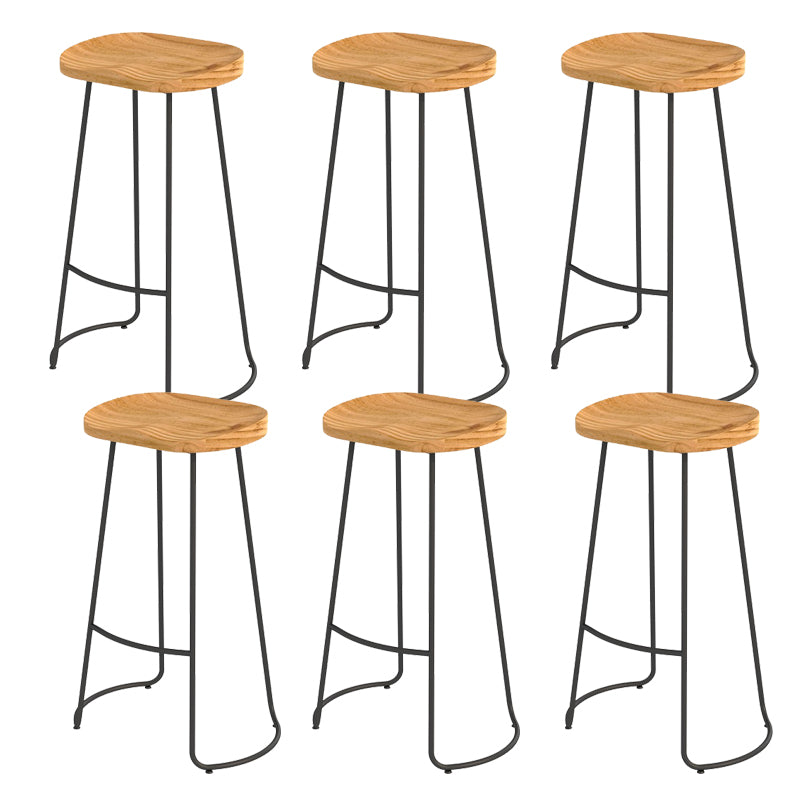 Contemporary Barstool Contoured Seat Bar Stool with Footrest