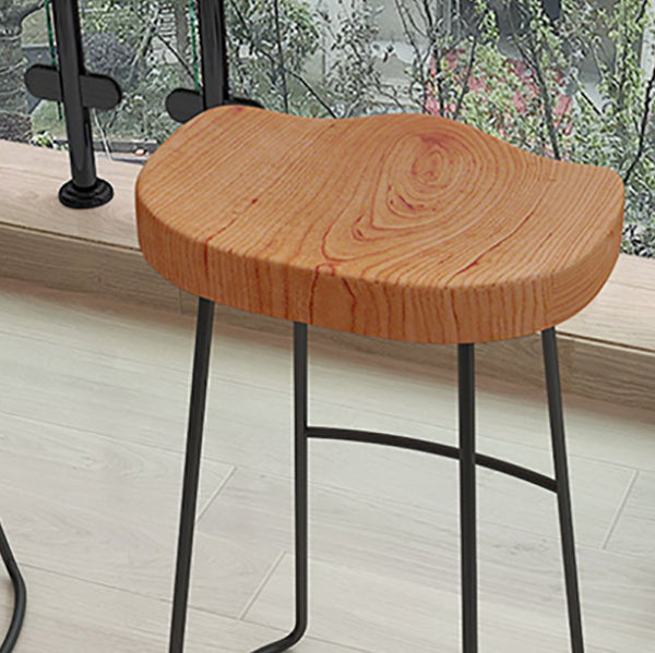 Contemporary Barstool Contoured Seat Bar Stool with Footrest