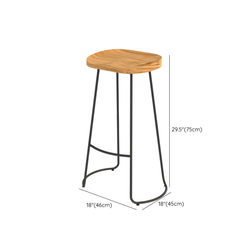 Contemporary Barstool Contoured Seat Bar Stool with Footrest