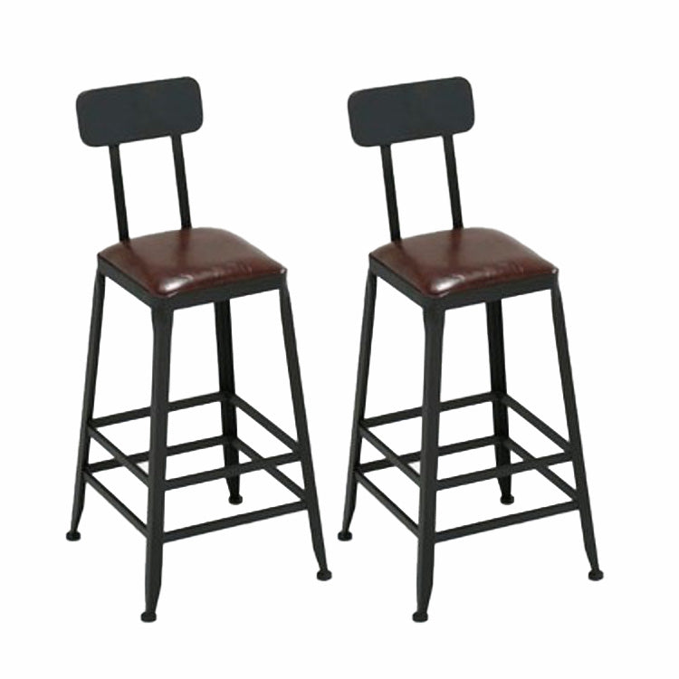 Contemporary Solid Wood Barstool Armless Bar Stool with Footrest