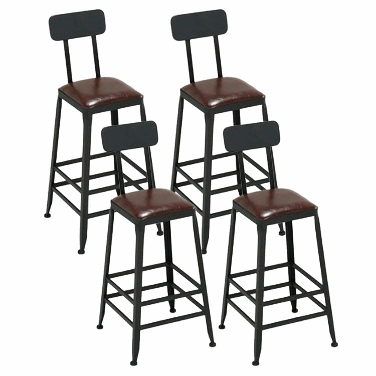 Contemporary Solid Wood Barstool Armless Bar Stool with Footrest