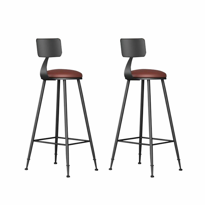 Contemporary Solid Wood Barstool Armless Bar Stool with Footrest