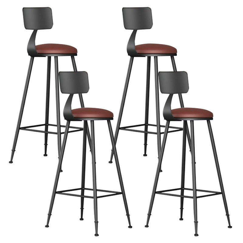 Contemporary Solid Wood Barstool Armless Bar Stool with Footrest