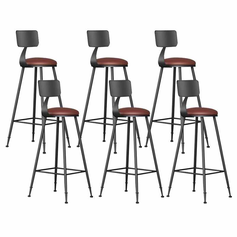 Contemporary Solid Wood Barstool Armless Bar Stool with Footrest