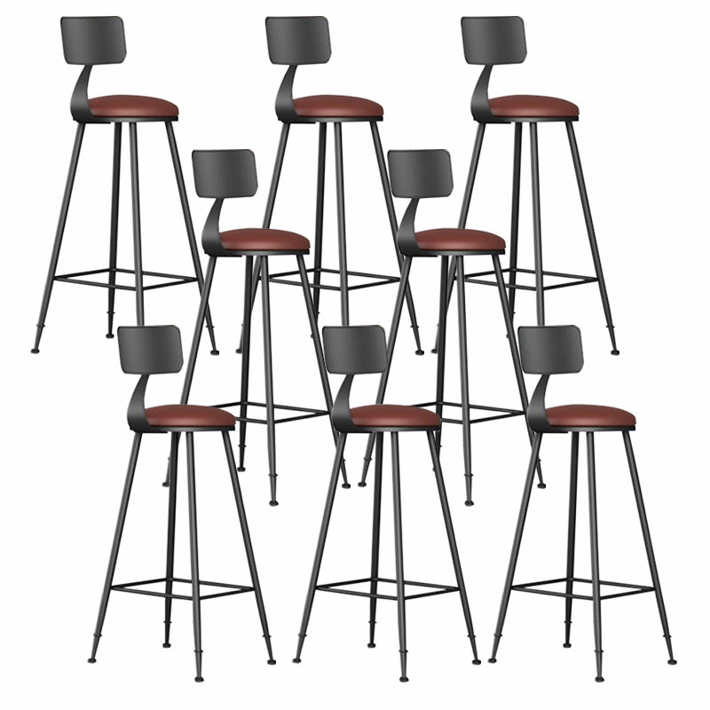 Contemporary Solid Wood Barstool Armless Bar Stool with Footrest