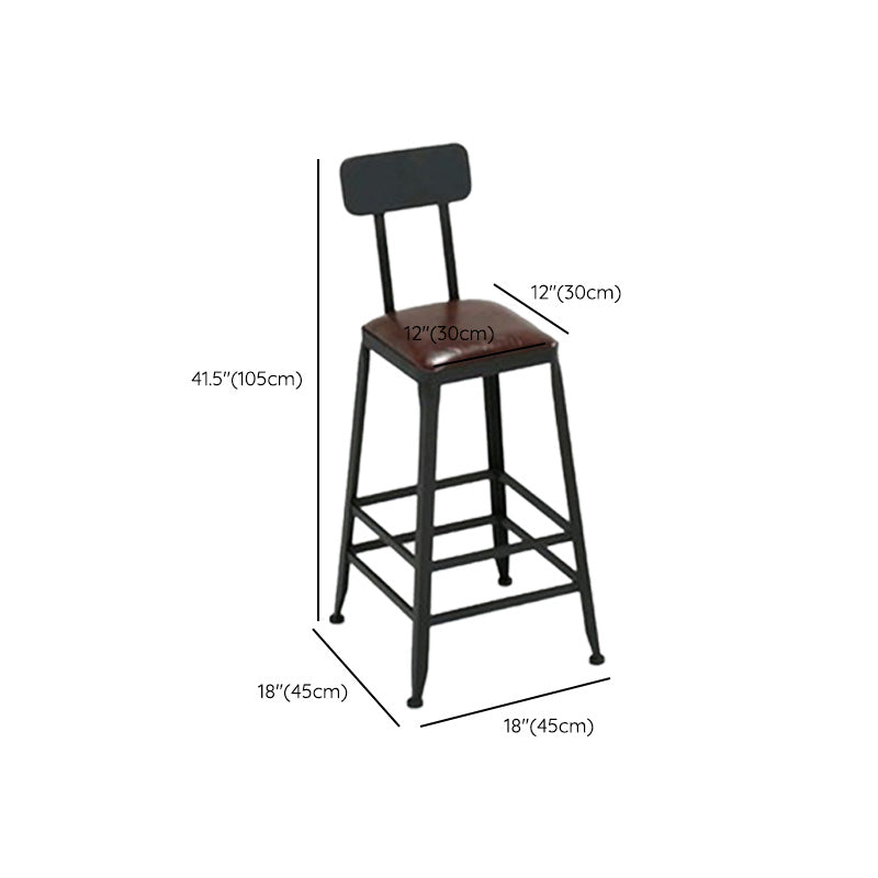 Contemporary Solid Wood Barstool Armless Bar Stool with Footrest