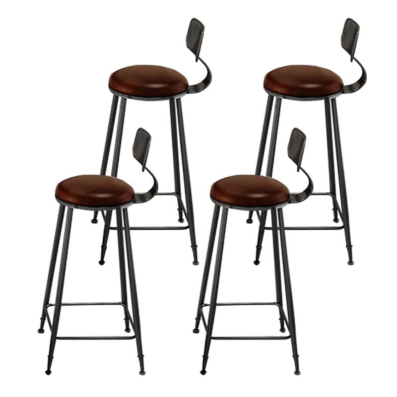 Contemporary Wood Barstools Armless Bar Stool with Metal Legs