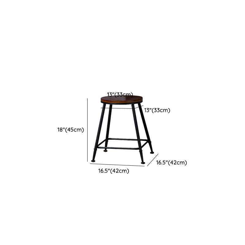 Contemporary Metal Dining Stools Round Bar Stools with Footrest
