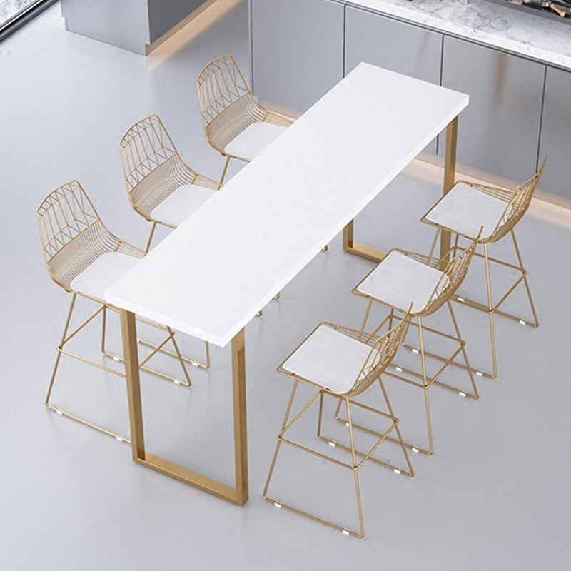 Glam Metal Bar Stools Low Back Dining Stools with Metal Legs