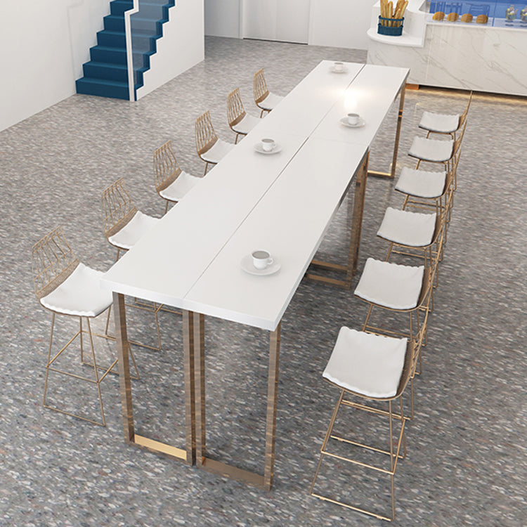 Glam Metal Bar Stools Low Back Dining Stools with Metal Legs