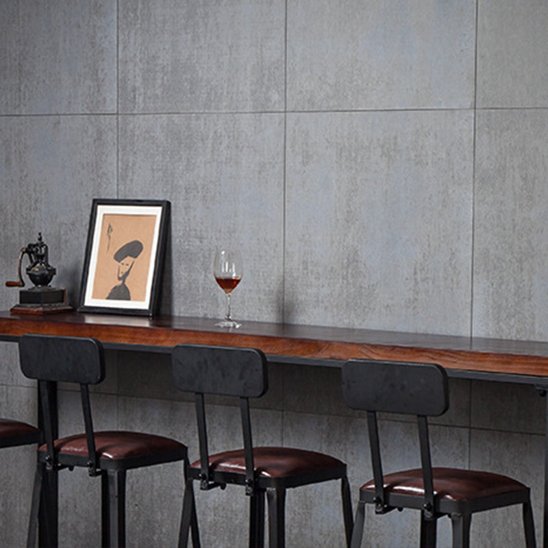 Contemporary Square Dining Stools Metal Bar Stools with Footrest