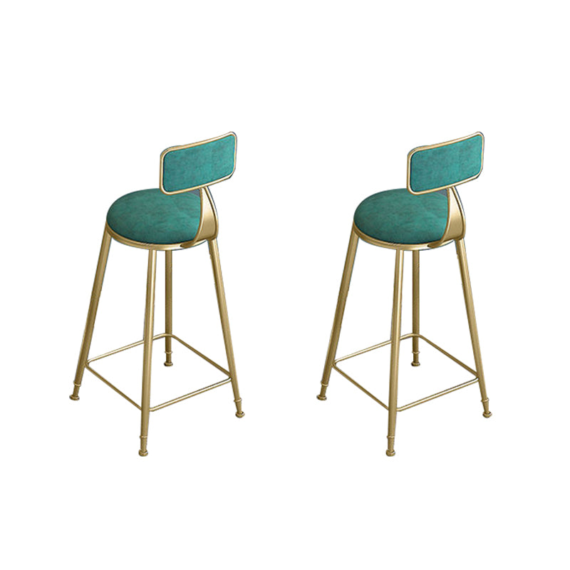 Low Back Dining Stool Contemporary Bar Stool with Metal Base