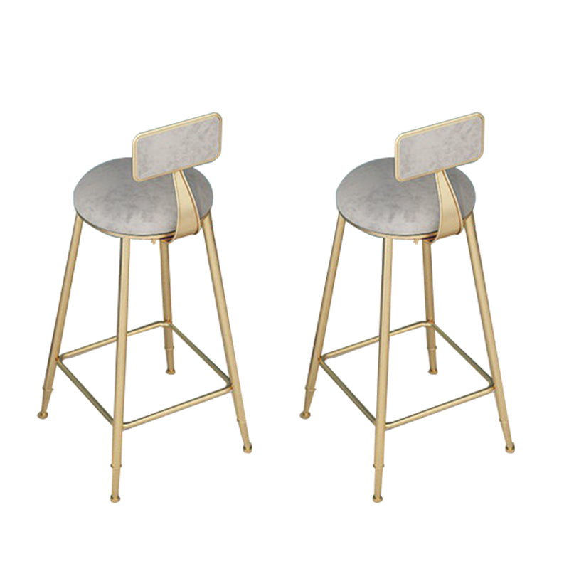 Low Back Dining Stool Contemporary Bar Stool with Metal Base