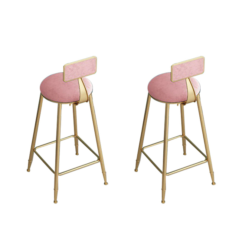 Low Back Dining Stool Contemporary Bar Stool with Metal Base