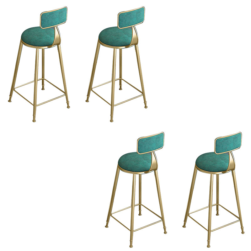 Low Back Dining Stool Contemporary Bar Stool with Metal Base