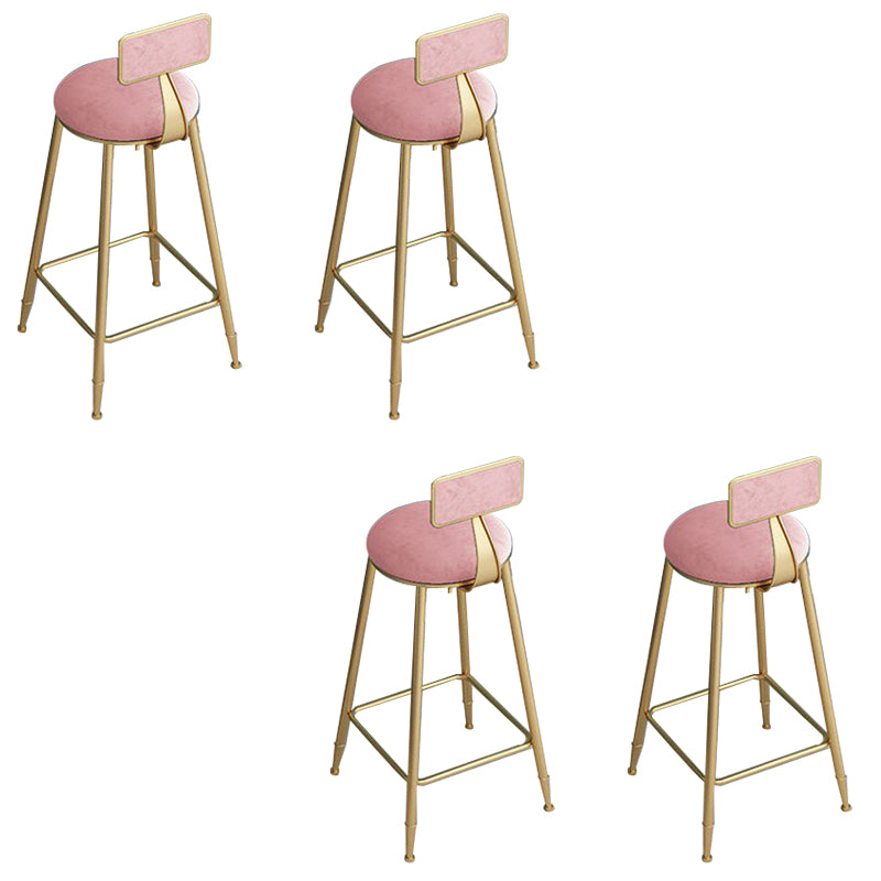 Low Back Dining Stool Contemporary Bar Stool with Metal Base