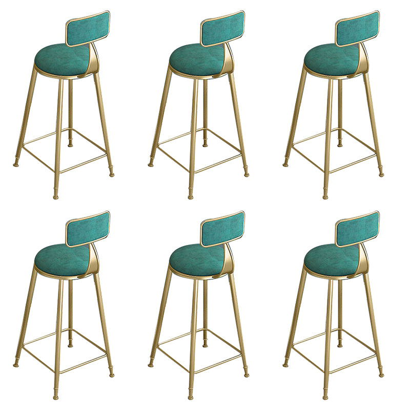 Low Back Dining Stool Contemporary Bar Stool with Metal Base