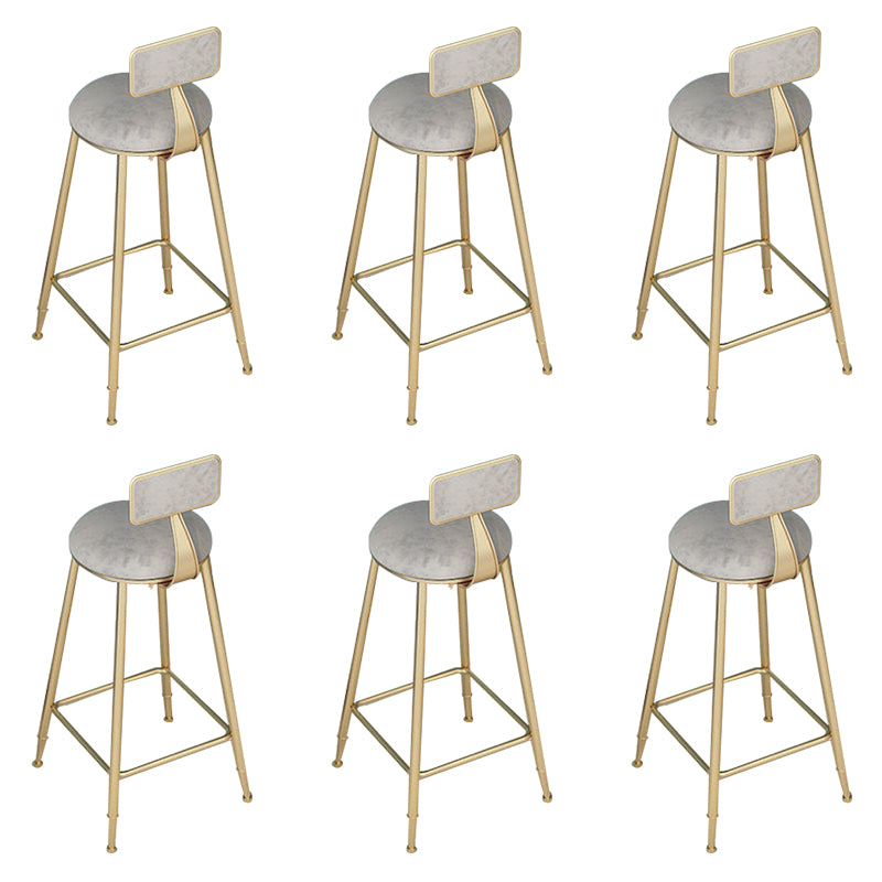 Low Back Dining Stool Contemporary Bar Stool with Metal Base