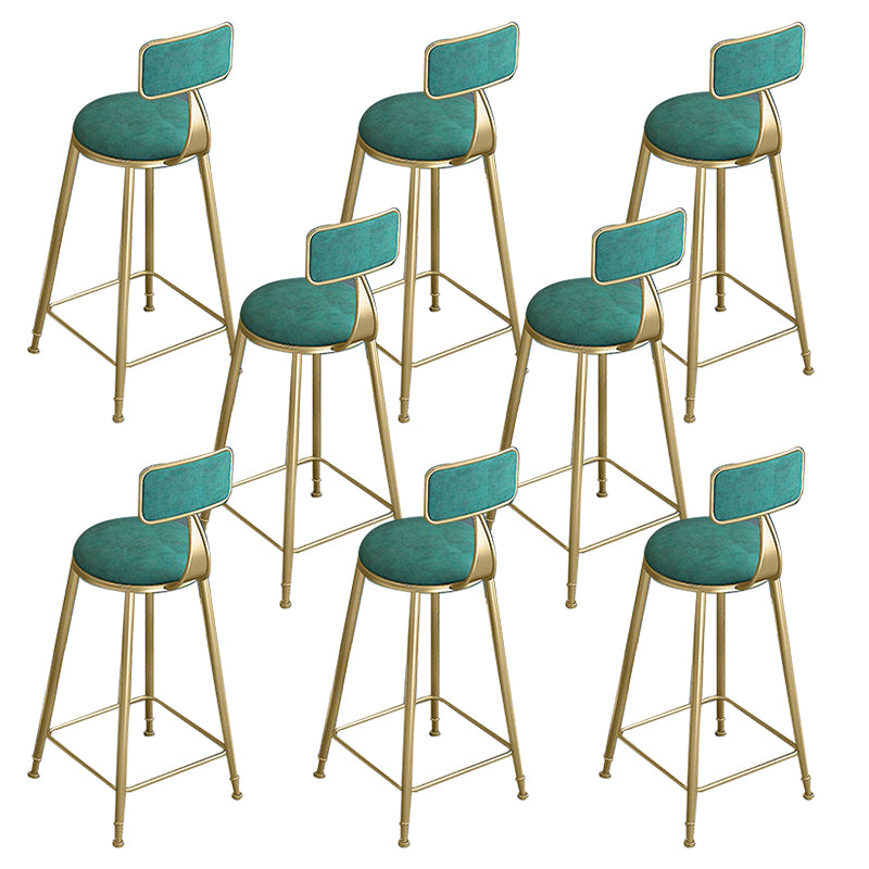 Low Back Dining Stool Contemporary Bar Stool with Metal Base