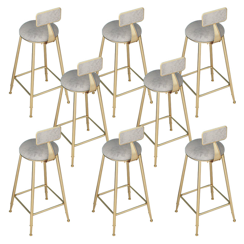 Low Back Dining Stool Contemporary Bar Stool with Metal Base