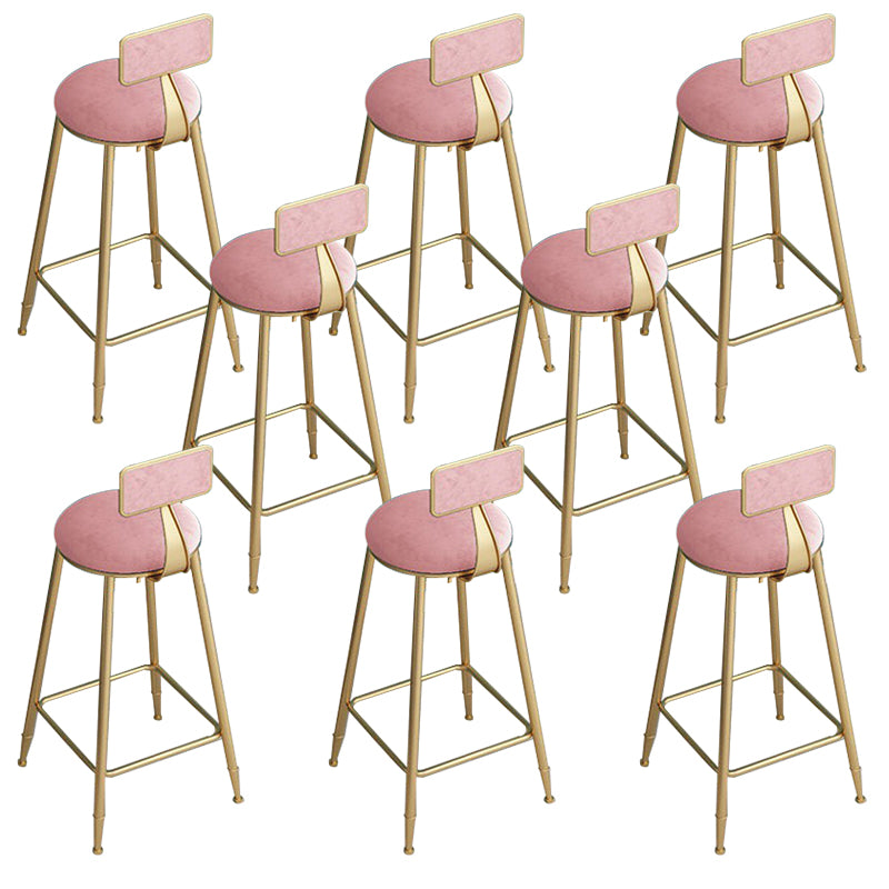 Low Back Dining Stool Contemporary Bar Stool with Metal Base
