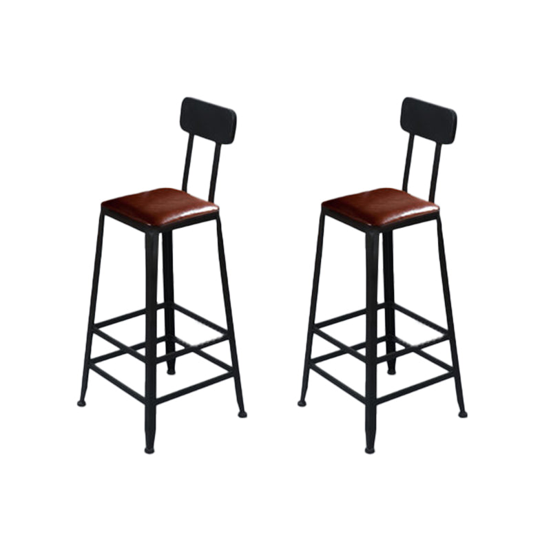 Low Back Dining Stools Contemporary Bar Stools with Metal Base