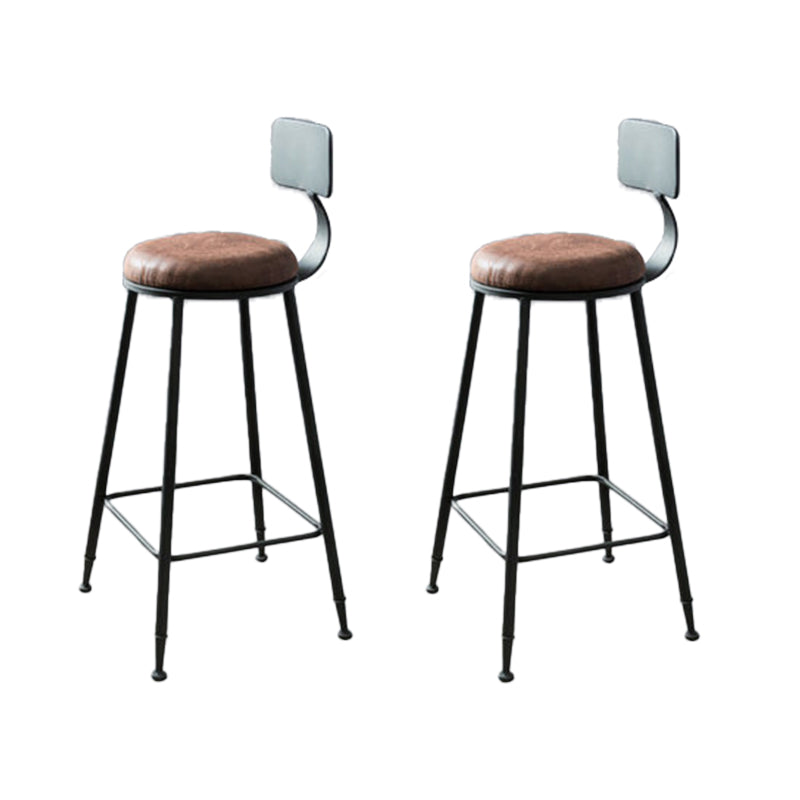 Low Back Dining Stools Contemporary Bar Stools with Metal Base