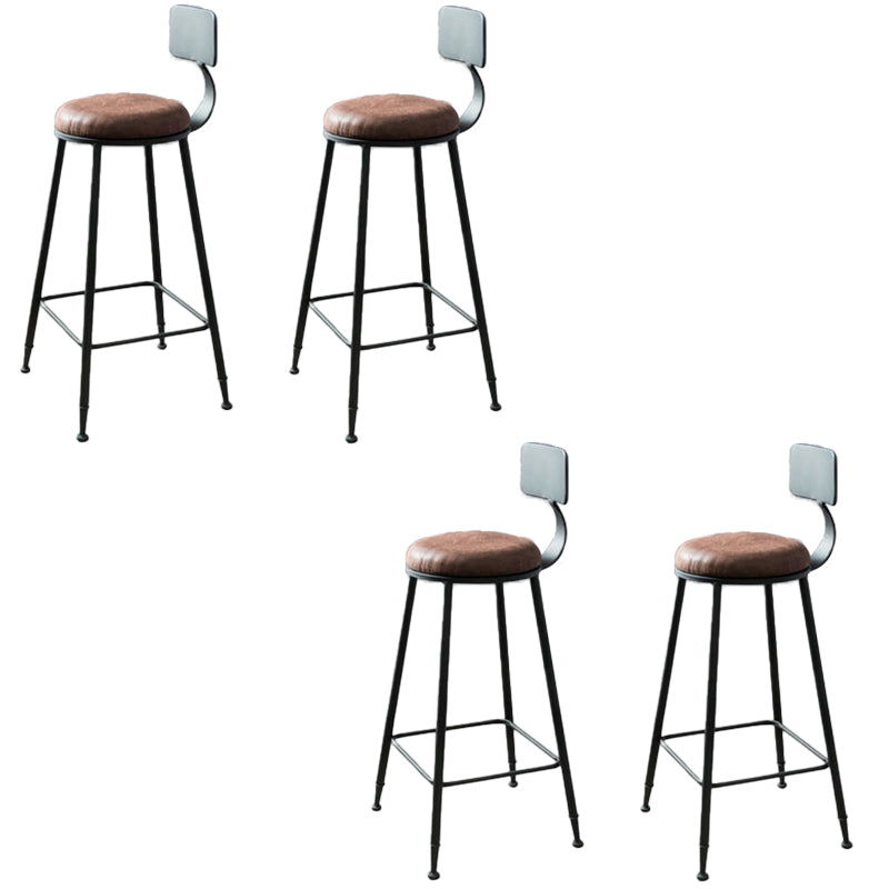Low Back Dining Stools Contemporary Bar Stools with Metal Base