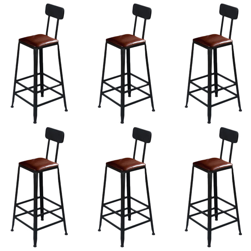 Low Back Dining Stools Contemporary Bar Stools with Metal Base