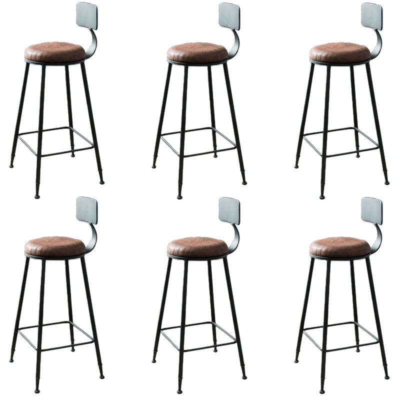 Low Back Dining Stools Contemporary Bar Stools with Metal Base