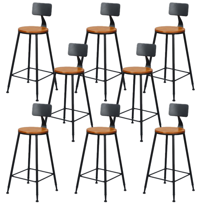 Low Back Dining Stools Contemporary Bar Stools with Metal Base
