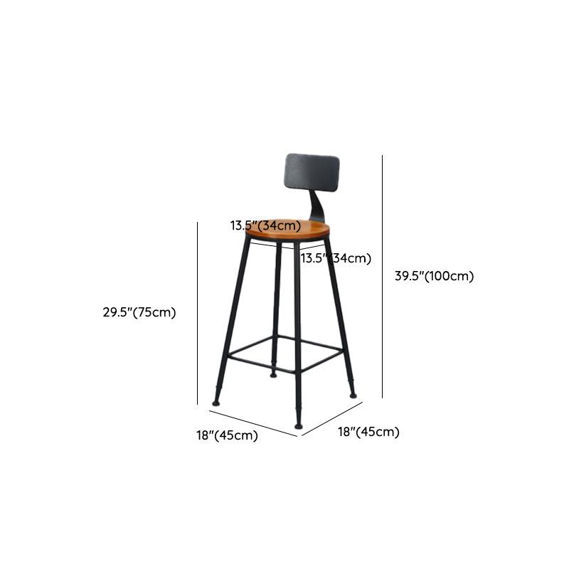 Low Back Dining Stools Contemporary Bar Stools with Metal Base