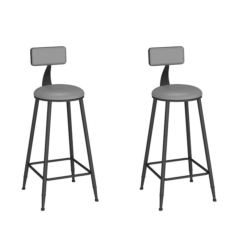Contemporary Dining Stools Armless Bar Stools with Metal Base