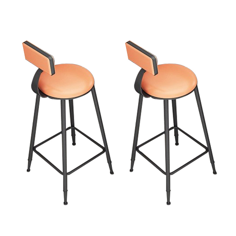 Contemporary Dining Stools Armless Bar Stools with Metal Base