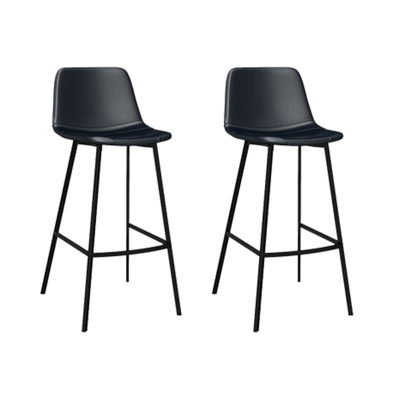 Contemporary Dining Stools Armless Bar Stools with Metal Base