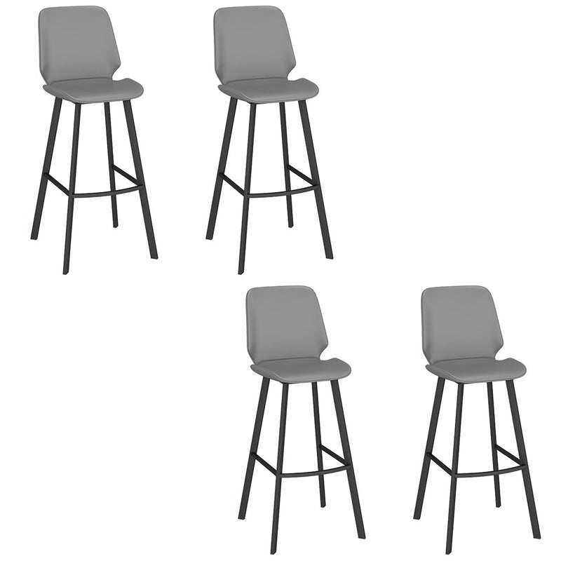 Contemporary Dining Stools Armless Bar Stools with Metal Base
