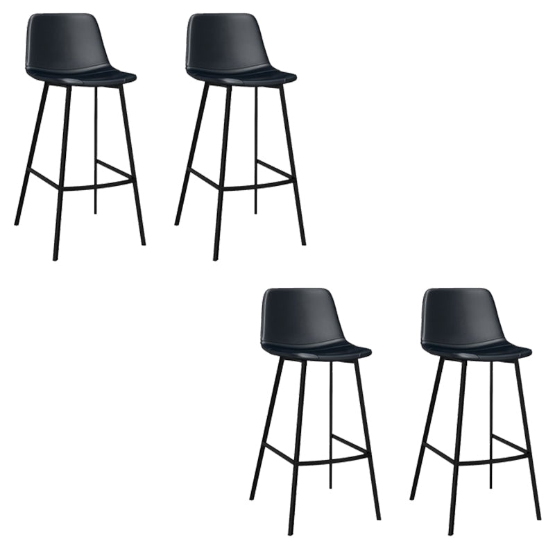 Contemporary Dining Stools Armless Bar Stools with Metal Base