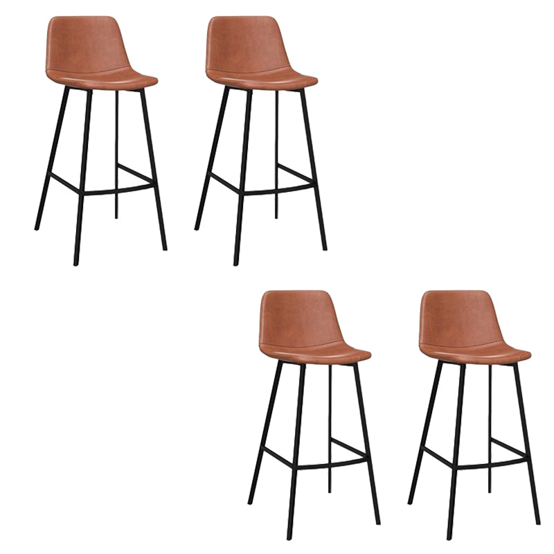 Contemporary Dining Stools Armless Bar Stools with Metal Base