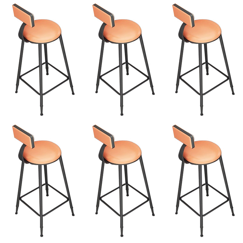 Contemporary Dining Stools Armless Bar Stools with Metal Base