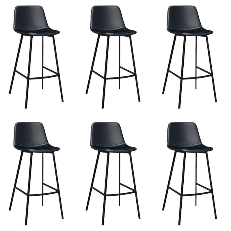 Contemporary Dining Stools Armless Bar Stools with Metal Base
